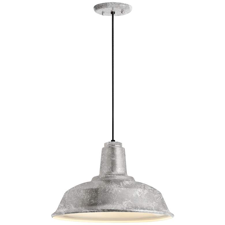 Image 1 RLM Heavy Duty 14 inchW Galvanized Outdoor Hanging Light