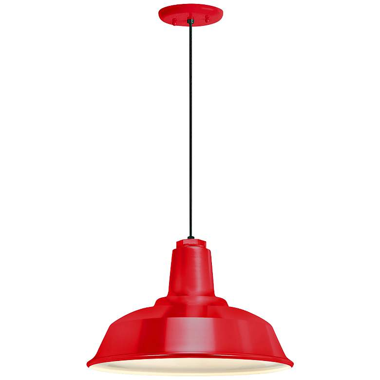 Image 1 RLM Heavy Duty 16 inch Wide Red Outdoor Hanging Light