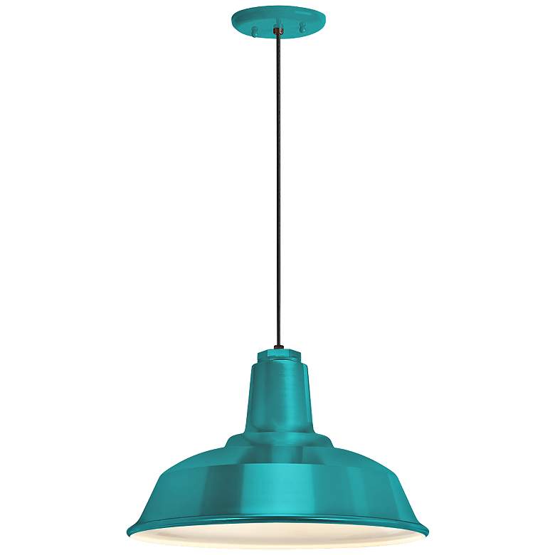 Image 1 RLM Heavy Duty 8 1/4 inchH Tahitian Teal Outdoor Hanging Light