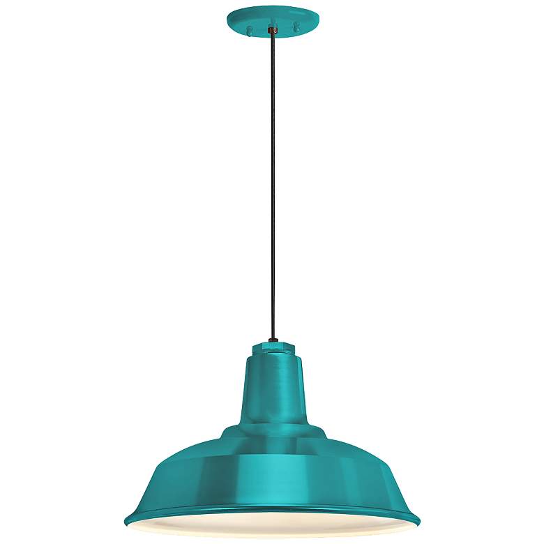 Image 1 RLM Heavy Duty 8 1/4"H Tahitian Teal Outdoor Hanging Light