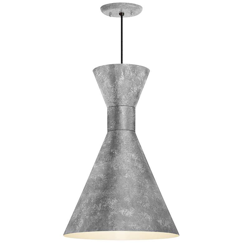 Image 1 RLM Mid-Century 15 1/4"H Galvanized Outdoor Hanging Light