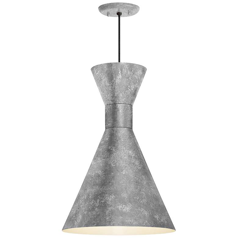 Image 1 RLM Mid-Century 15 1/4 inchH Galvanized Outdoor Hanging Light