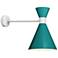 RLM Mid-Century 15 1/4"H White and Teal Outdoor Wall Light
