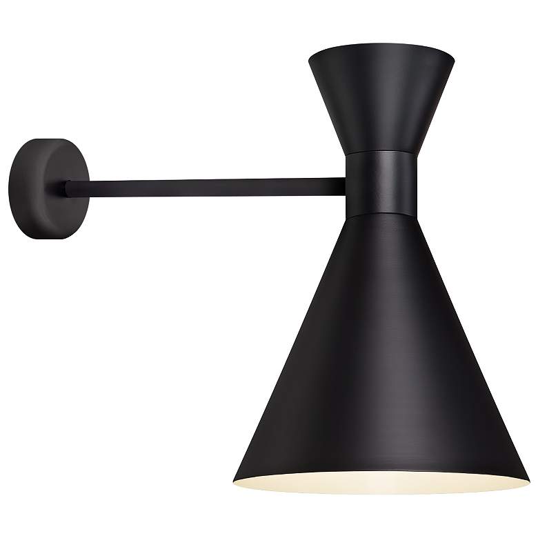 Image 1 RLM Mid-Century 18 inch High Matte Black Outdoor Wall Light