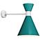 RLM Mid-Century 18" High White and Teal Outdoor Wall Light