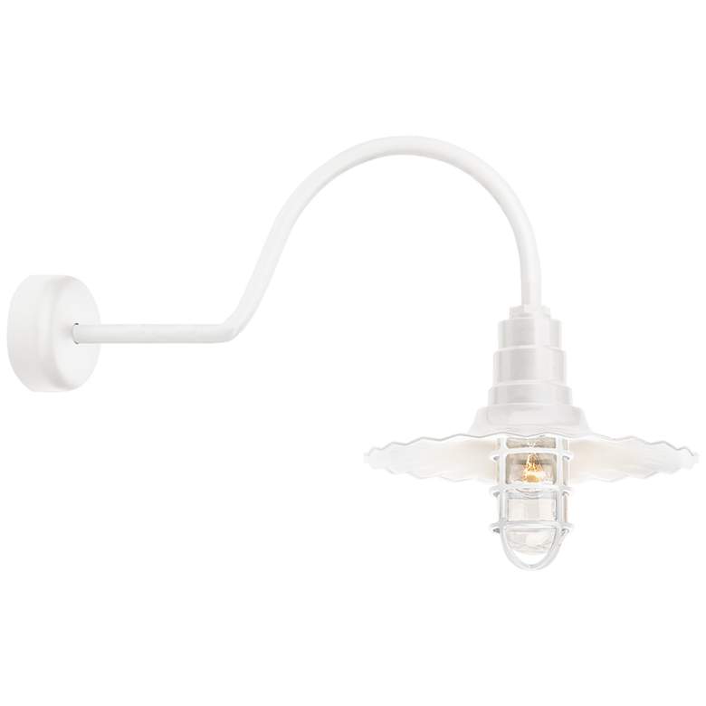 Image 1 RLM Radial Wave 15 3/4" High Gloss White Outdoor Wall Light