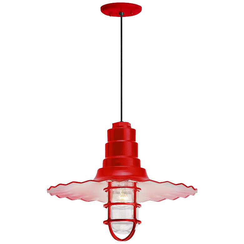 Image 1 RLM Radial Wave 7 inchH Red Outdoor Hanging Light