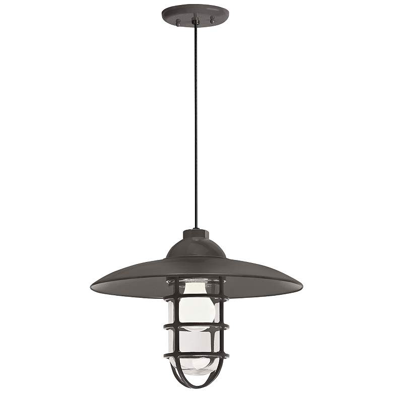 Image 1 RLM Retro Industrial 9 3/4 inchH Bronze Outdoor Hanging Light