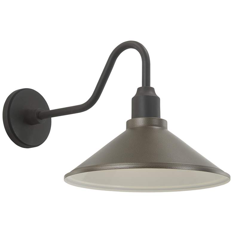 Image 1 RLM Series 13 3/4" High Black and Iron Outdoor Wall Light