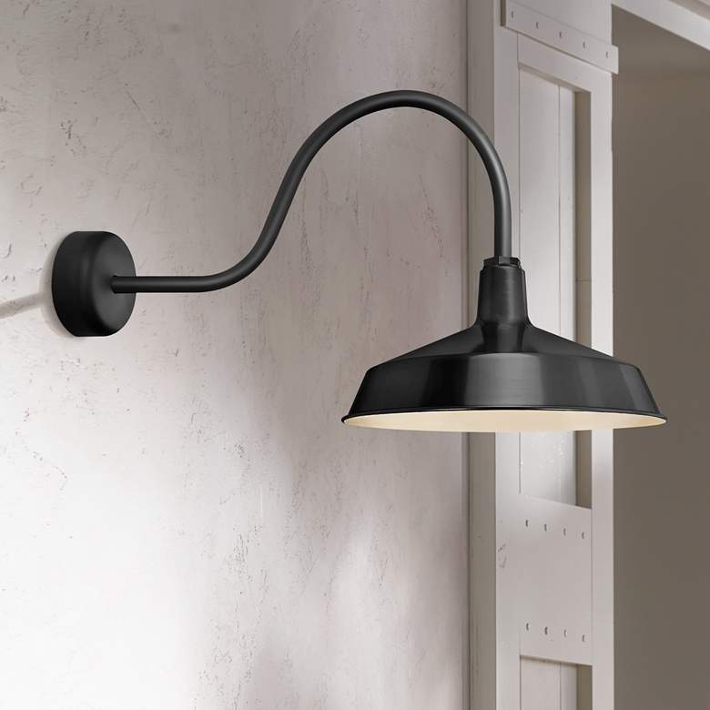 Image 1 RLM Standard 19" High Black Outdoor Wall Light