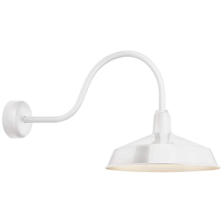 Image 1 RLM Standard 19" High Gloss White Outdoor Wall Light