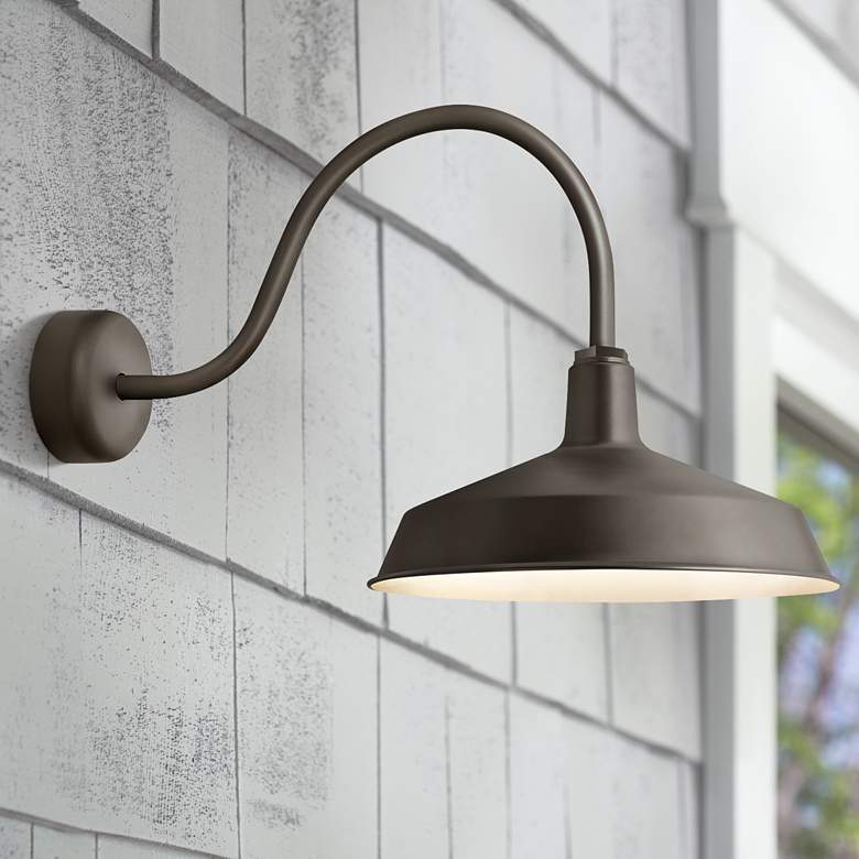 Image 1 RLM Standard 19 inchH Textured Bronze Outdoor Wall Light