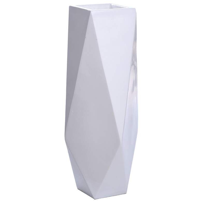 Image 1 Roa 39.5" Gloss White Floor Resin Vase