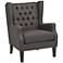 Roan Charcoal Gray Wingback Button Tufted Accent Chair