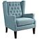 Roan Lillian Tidepool Blue Wingback Tufted Accent Chair