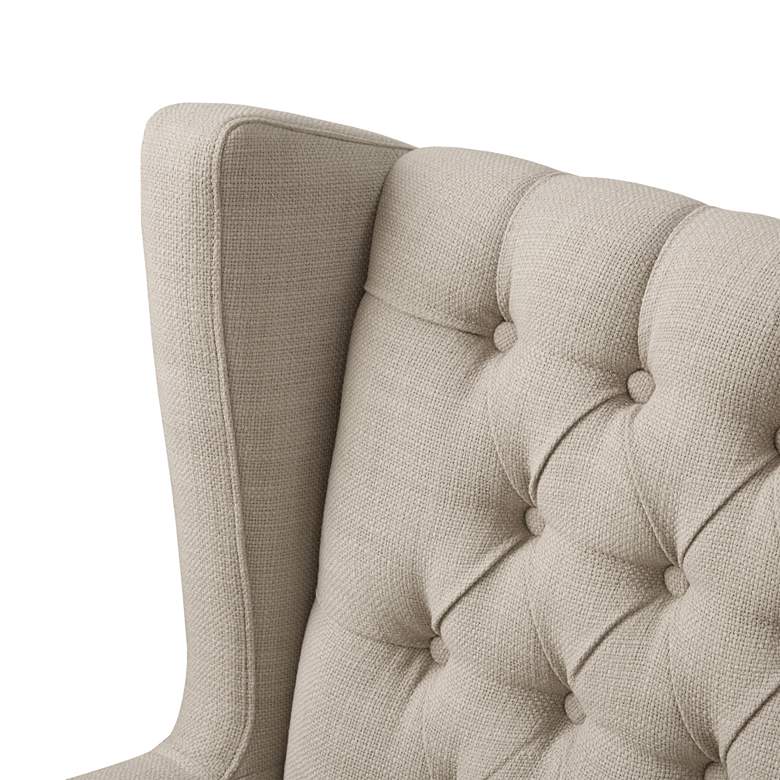 Image 5 Roan Linen Wingback Button Tufted Accent Chair more views