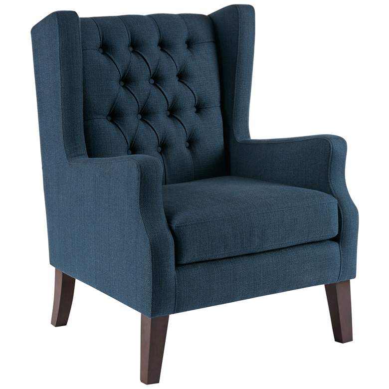 Image 2 Roan Navy Wingback Button Tufted Accent Chair