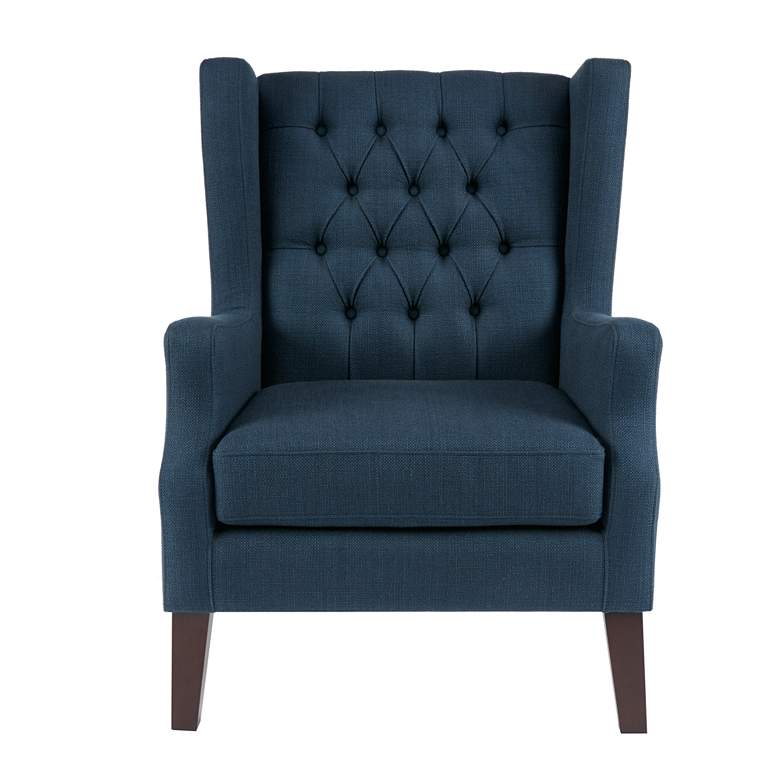 Image 3 Roan Navy Wingback Button Tufted Accent Chair more views