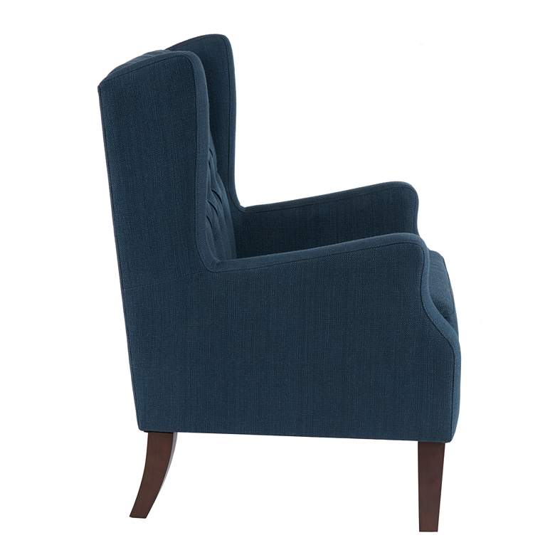 Image 4 Roan Navy Wingback Button Tufted Accent Chair more views