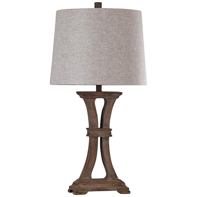 Image 1 Roanoke Painted Old Wood Banded Post Table Lamp