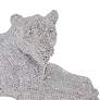 Roaring Art 39" Wide Silver Faceted Diamond Leopard Statue