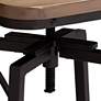 Roark Wood and Bronze Adjustable Seat Height Swivel Barstool