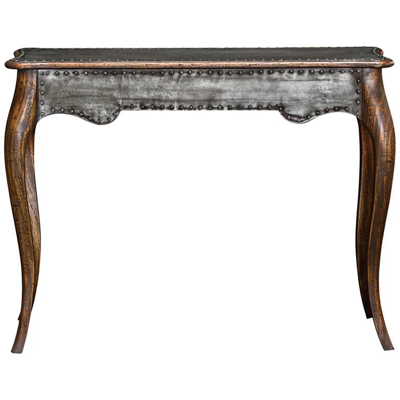 Image 1 Roarke 42 inch Wide Charcoal Rubbed Honey Wood Console Table