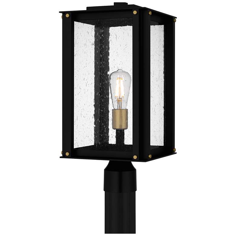 Image 1 Robbins 1-Light Matte Black Outdoor Post Lantern