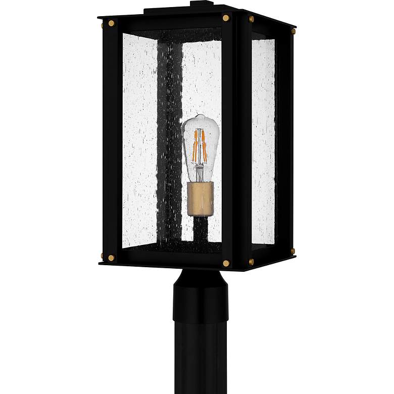 Image 2 Robbins 1-Light Matte Black Outdoor Post Lantern more views