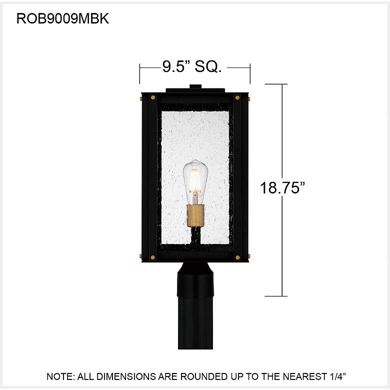 Image 6 Robbins 1-Light Matte Black Outdoor Post Lantern more views