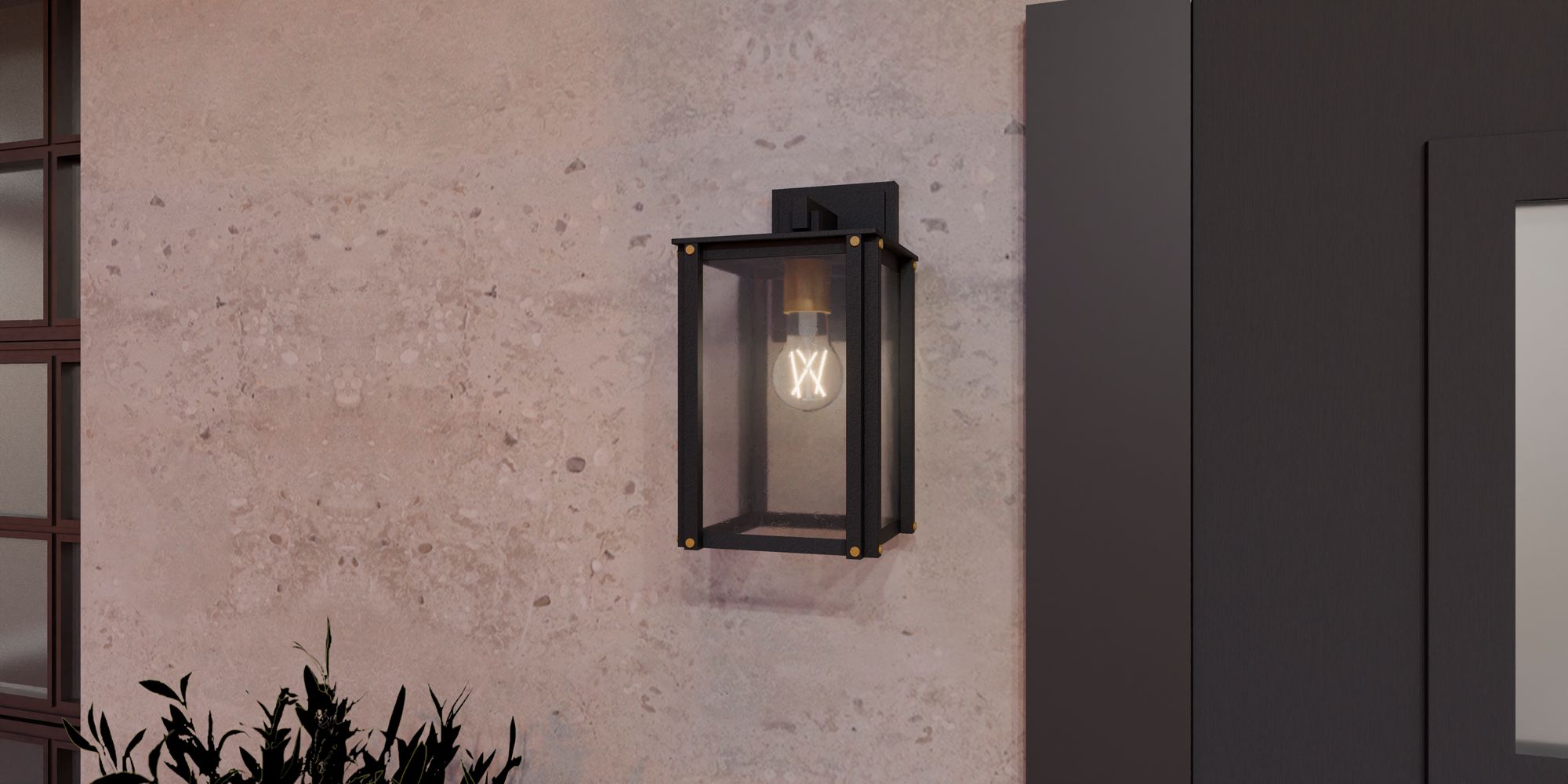 Robbins 1-Light Matte Black Outdoor Wall Lantern