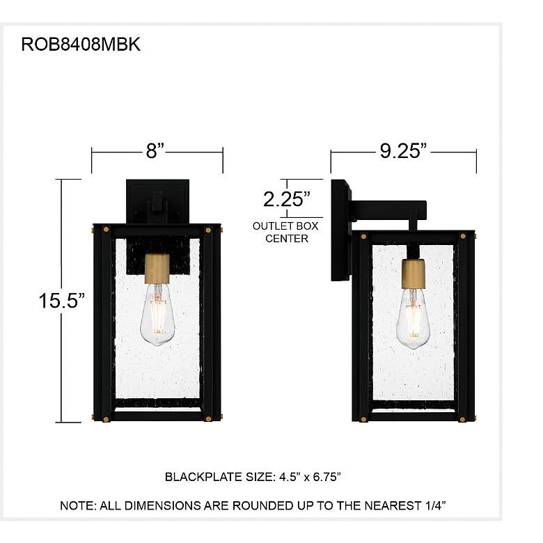 Image 6 Robbins 1-Light Matte Black Outdoor Wall Lantern more views