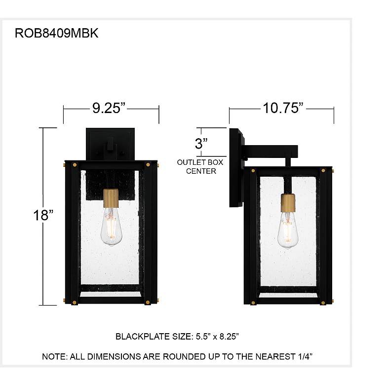Image 6 Robbins 1-Light Matte Black Outdoor Wall Lantern more views