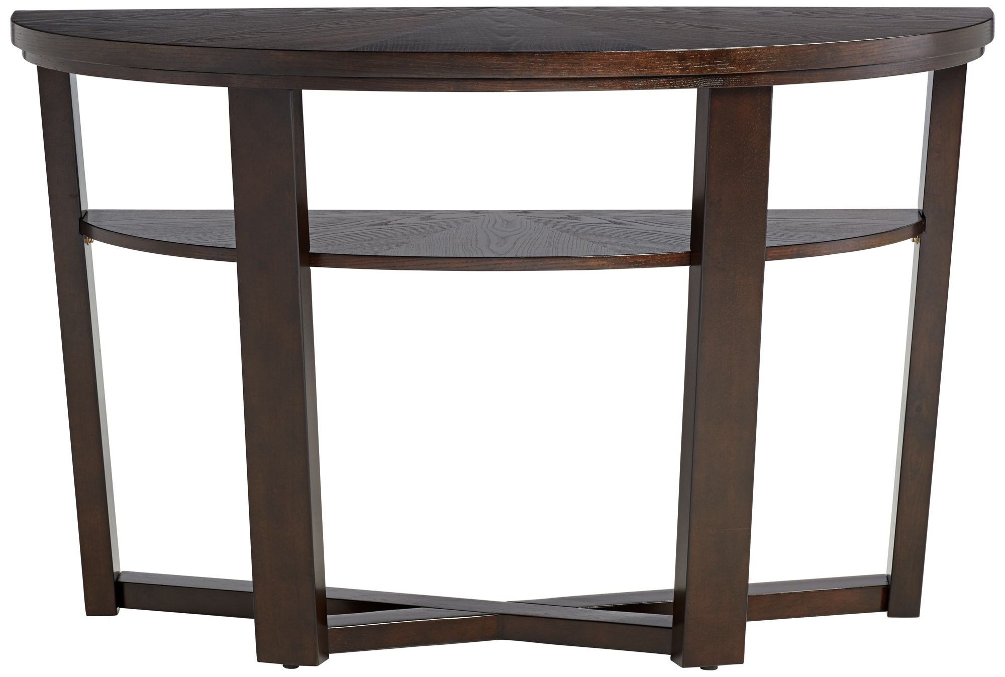 Image 2 Robbins Dark Brown Demilune Console Table