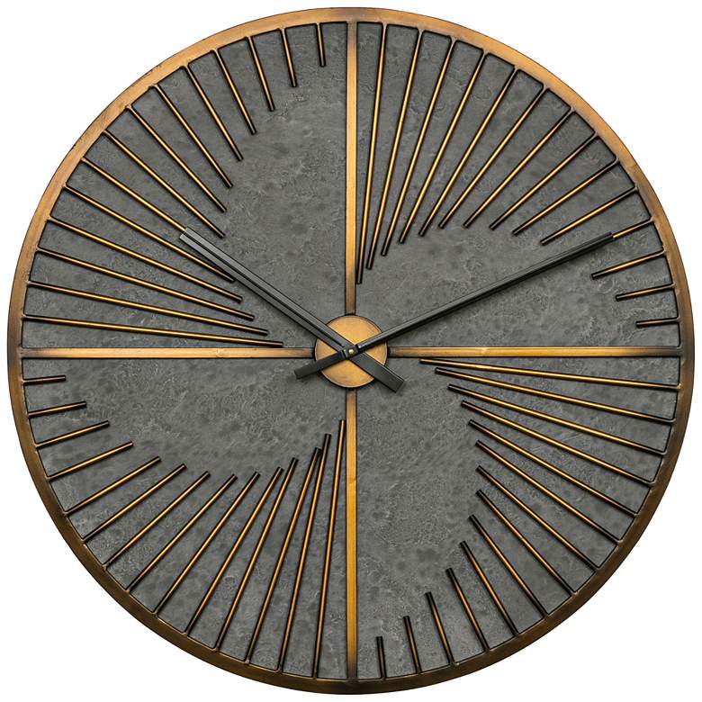 Image 2 Roberston Glossy Aged Bronze 35" Round Wall Clock
