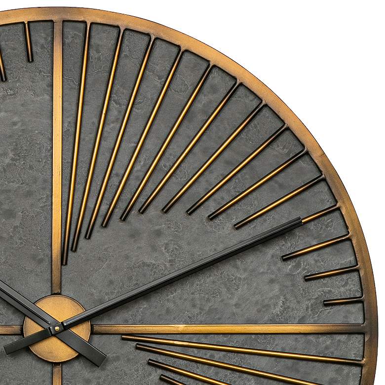 Image 3 Roberston Glossy Aged Bronze 35" Round Wall Clock more views