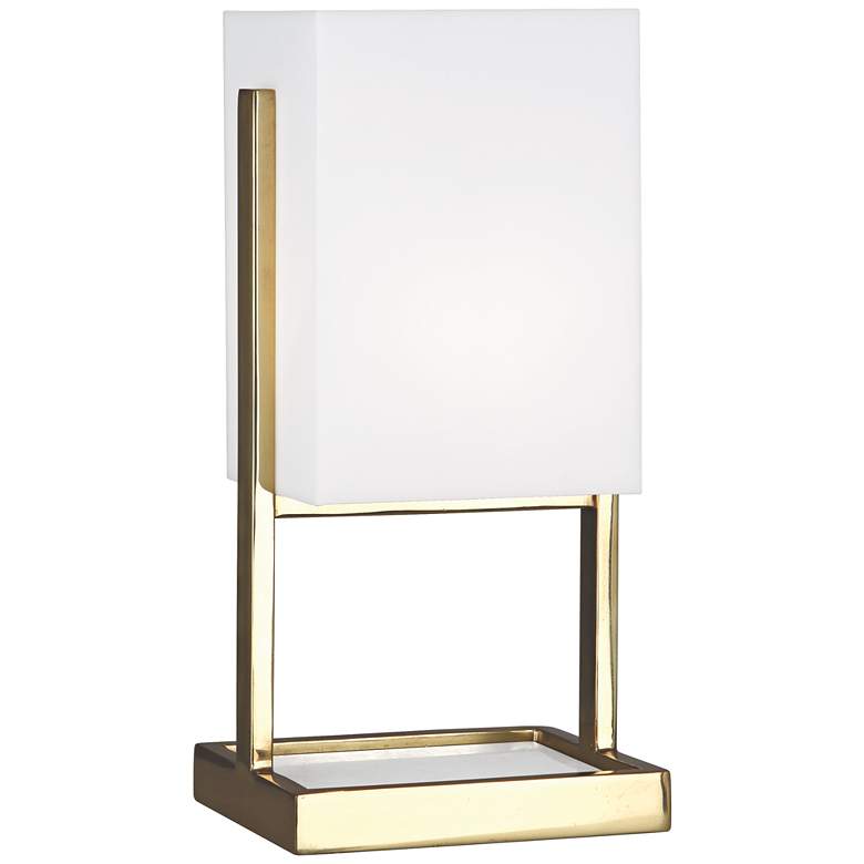 Image 1 Robert Abbey 13" High Nikole Modern Brass Rectangle Accent Lamp