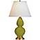 Robert Abbey 22 3/4" Apple Green Ceramic and Brass Lamp