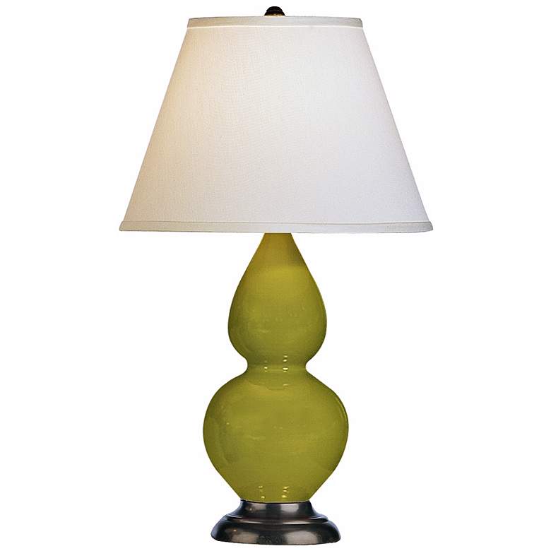 Image 1 Robert Abbey 22 3/4 inch Apple Green Ceramic and Bronze Lamp