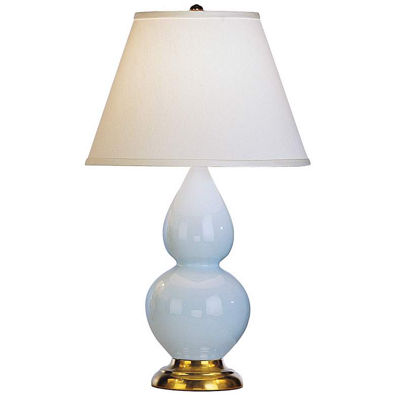 Image 1 Robert Abbey 22 3/4 inch Brass and Light Blue Ceramic Table Lamp