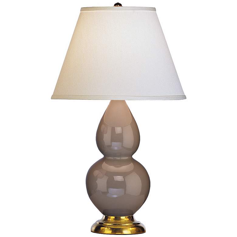 Image 1 Robert Abbey 22 3/4" Brass and Taupe Brown Ceramic Table Lamp