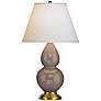 Robert Abbey 22 3/4" Brass and Taupe Brown Ceramic Table Lamp