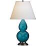 Robert Abbey 22 3/4" Bronze and Peacock Blue Ceramic Table Lamp