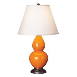 Robert Abbey 22 3/4&quot; Bronze and Pumpkin Orange Ceramic Table Lamp