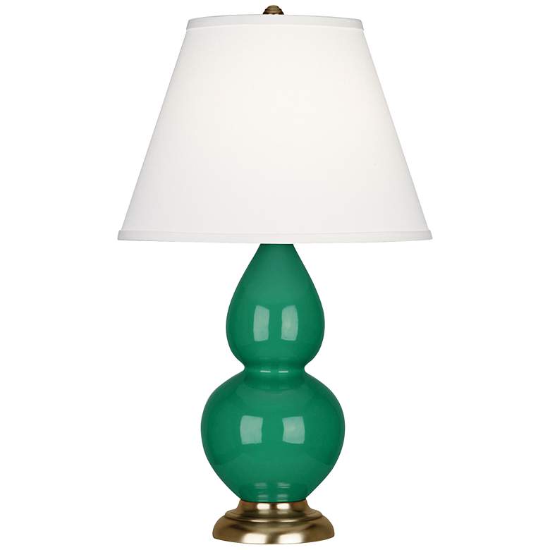 Image 1 Robert Abbey 22 3/4 inch Ceramic and Brass Emerald Table Lamp