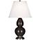 Robert Abbey 22 3/4" Coffee Ceramic and Silver Table Lamp