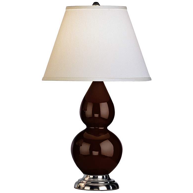 Image 1 Robert Abbey 22 3/4 inch Dark Brown Ceramic and Silver Lamp