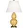 Robert Abbey 22 3/4" Double Gourd Sunset Yellow Ceramic Table Lamp