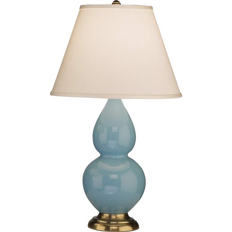 Image 1 Robert Abbey 22 3/4" Egg Blue Ceramic and Brass Table Lamp