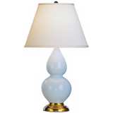 Robert Abbey 22 3/4&quot; Light Blue Ceramic and Brass Table Lamp